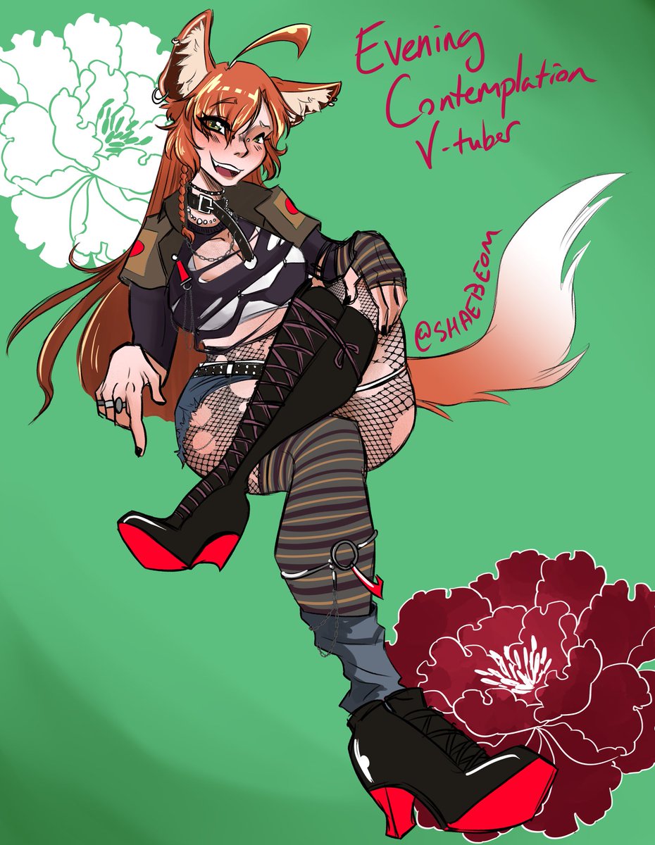 Art fight for <a href="/eveningcomp/">Evening Contemplation</a> of their amazing vtuber design❤️❤️