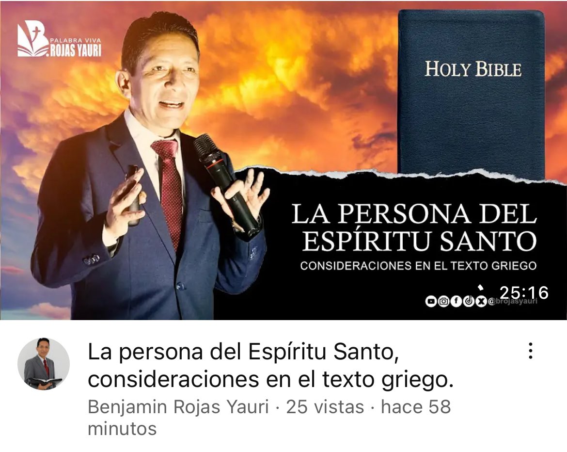 Les comparto este video, espero con este video ayudarles a comprender un poquito más a nuestro Dios y a la persona del Espíritu Santo. Feliz sábado, Dios los bendiga. youtu.be/93yX712Umes?si…