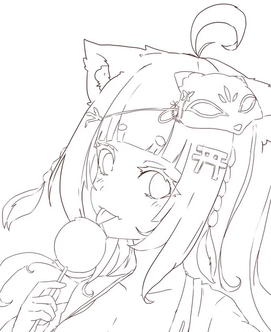 力作の線画٩( 'ω' )و!!
全身は夜に公開🥰💕 