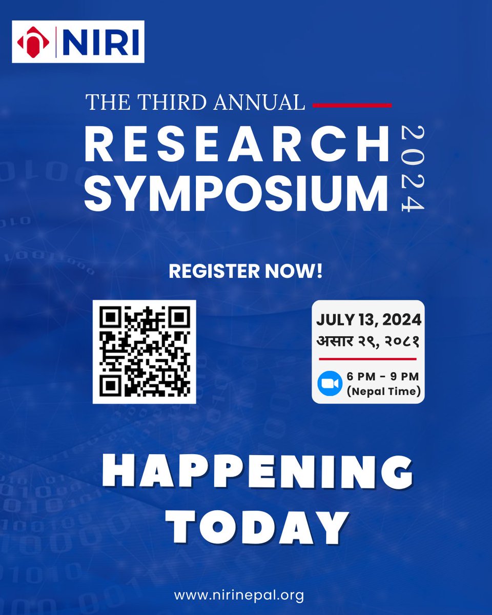 nirinepal's tweet photo. Happening today!
Accepting Registration till 12:00.
https://t.co/VEcgE3UZUX

We will see you at 6:00 PM Nepal Time Today.

#NIRIAnnualResearchSymposium2024 #NIRIARS2024 #ResearchSymposium #NIRINepal https://t.co/X8dZGqzBPy