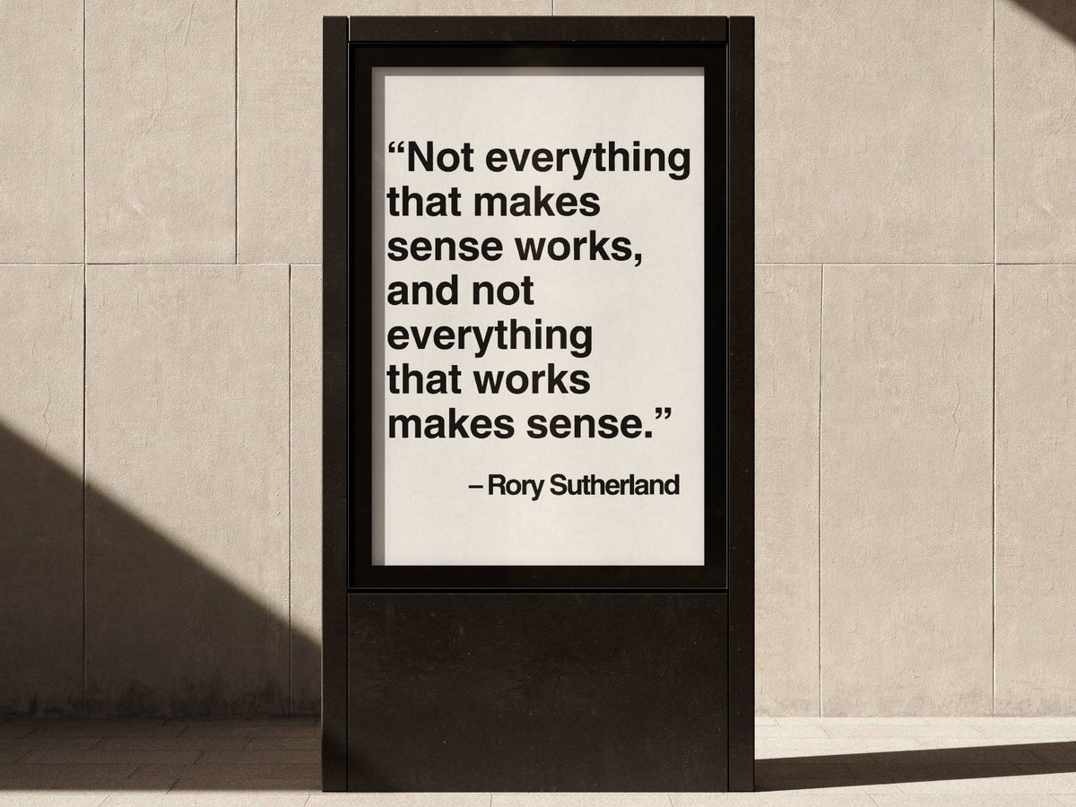The_AdProfessor's tweet photo. Advertising insanity: Trying the same ad and expecting different results.

Once per week, schedule a crazy ideas session with your team — and leave it with their subconscious throughout the week. https://t.co/FQvbHo8VWi