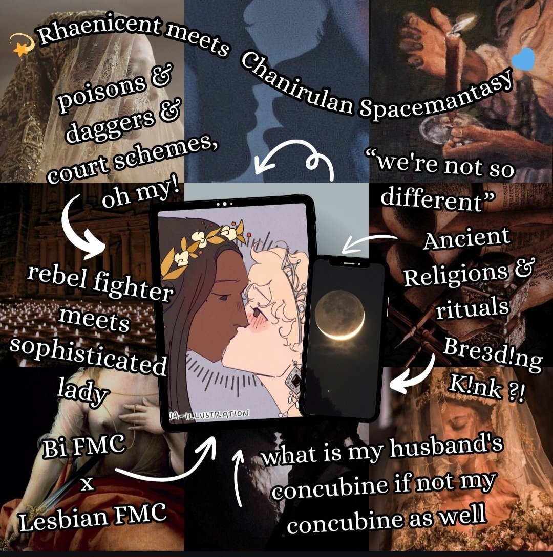 dcgrodz's tweet photo. Ay♥️ it's been a while since I've done tags! Tysm 🙈 other than #ProjectRyessida2 🩸🕯 I'm also working on
Title #SpaceConcubine 💫💙
Genre Political Spacemantasy
Setting (moon) Nevala 🌙
Theme song Psychic Wound - King Woman
Age range 18+
Comps 🍰Rhaenicent meets Chanirulan ✨️ https://t.co/MdbU3Jbx17