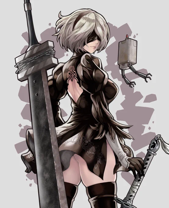 2B 再投稿  #ニーアオートマタ #イラスト #絵 #illustration #2b #nier_automata #squareenix