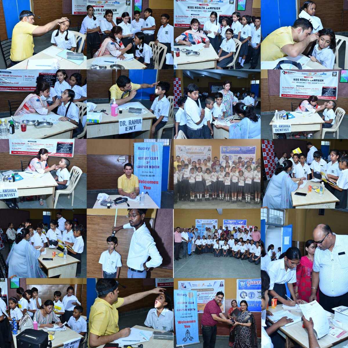 Rotary3110's tweet photo. Glimpses from #Arogyam, Mega Health Check-Up Camp organised by Rotary Club of Kanpur North. Stay tuned for more updates of the Arogyam camps across #RotaryDistrict3110.

These camps are checking baseline health parameters of students from class 3 to class 8.

#Health #Rotary https://t.co/NdW5fbHm0P
