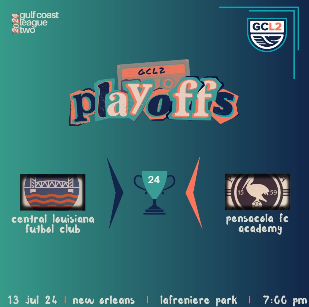 cenlafc's tweet photo. All eyes on Lafreniere Park tomorrow as we seek to win our first ever title, and to bring a semi-pro sports trophy to central Louisiana for the first time since- to our knowledge- 2009.

It’s gonna be a great day 🤩 https://t.co/DrlLACuftE