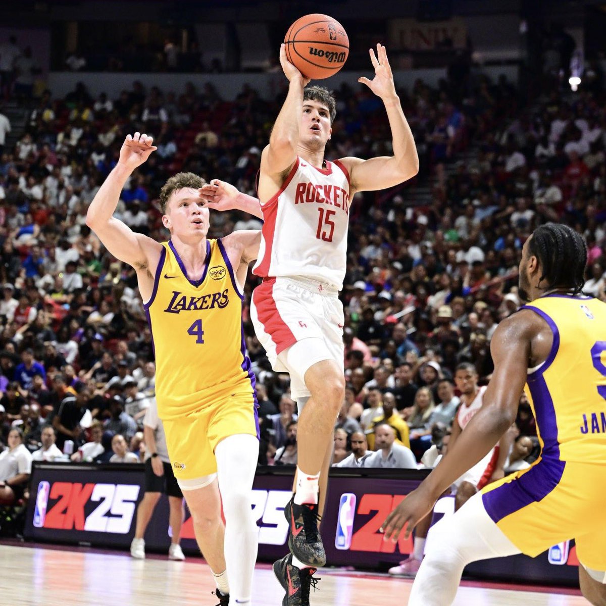 Reed Sheppard in his #Rockets Summer League debut:

23 points
4 rebounds
5 assists
1 steal
3 blocks

9/17 FG
4/6 3FG
1/2 FT