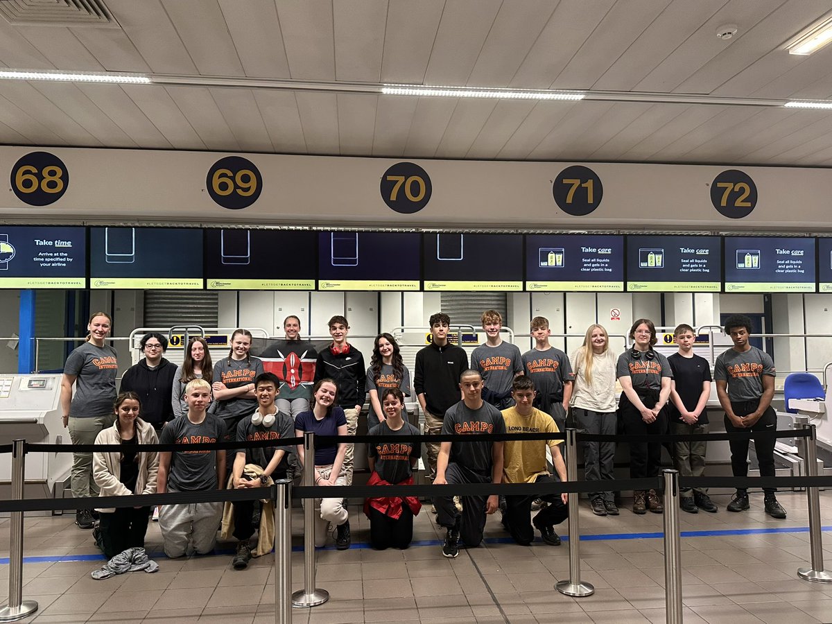 HessleHighDofE's tweet photo. Arrived at Manchester Airport ready for our adventure to Kenya.  @CottinghamHigh @HessleHigh @ConsortiumTrust  @campkenya https://t.co/C1BMNvxDHx