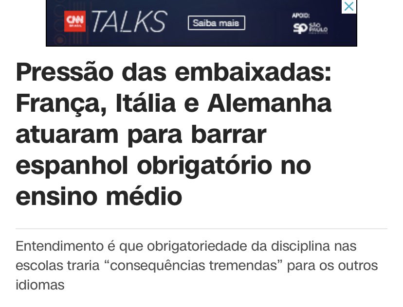 lanadeholanda's tweet photo. Isso daqui é absurdo demais. As embaixadas da França, Itália e Alemanha atuaram para que o ensino de espanhol (idioma falado por quase todos os nossos vizinhos na América Latina) fosse retirado do ensino médio das escolas brasileiras. https://t.co/15f6YyV3ZI