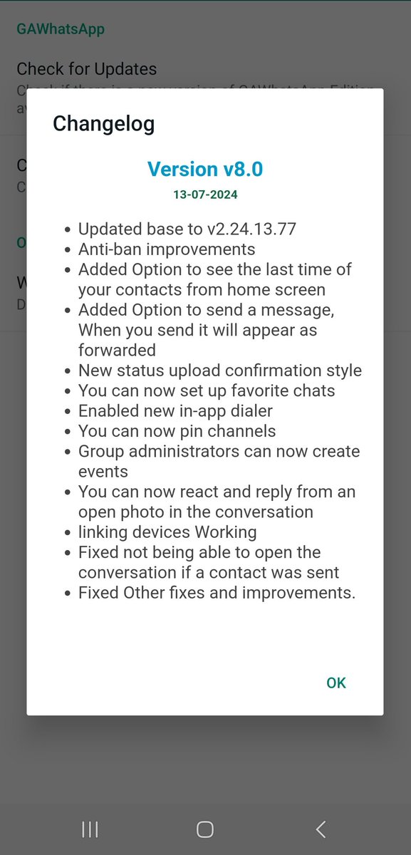 #تحديث
برنامج GAWHATSAPP
الإصدار v8.0

* التحديث للإصدار v2.24.13.77
* خيار لرؤية آخر ظهور للمحادثات من الشاشة الرئيسية
* خيار عندما تقوم بإرسال رسالة، سوف تظهر على أنها مُعاد توجيهها
* يمكنك الآن إعداد الدردشات المفضلة
* يمكنك ...

- التحميل
2022tech.com/wa-latest-upda…

#واتساب_بلس