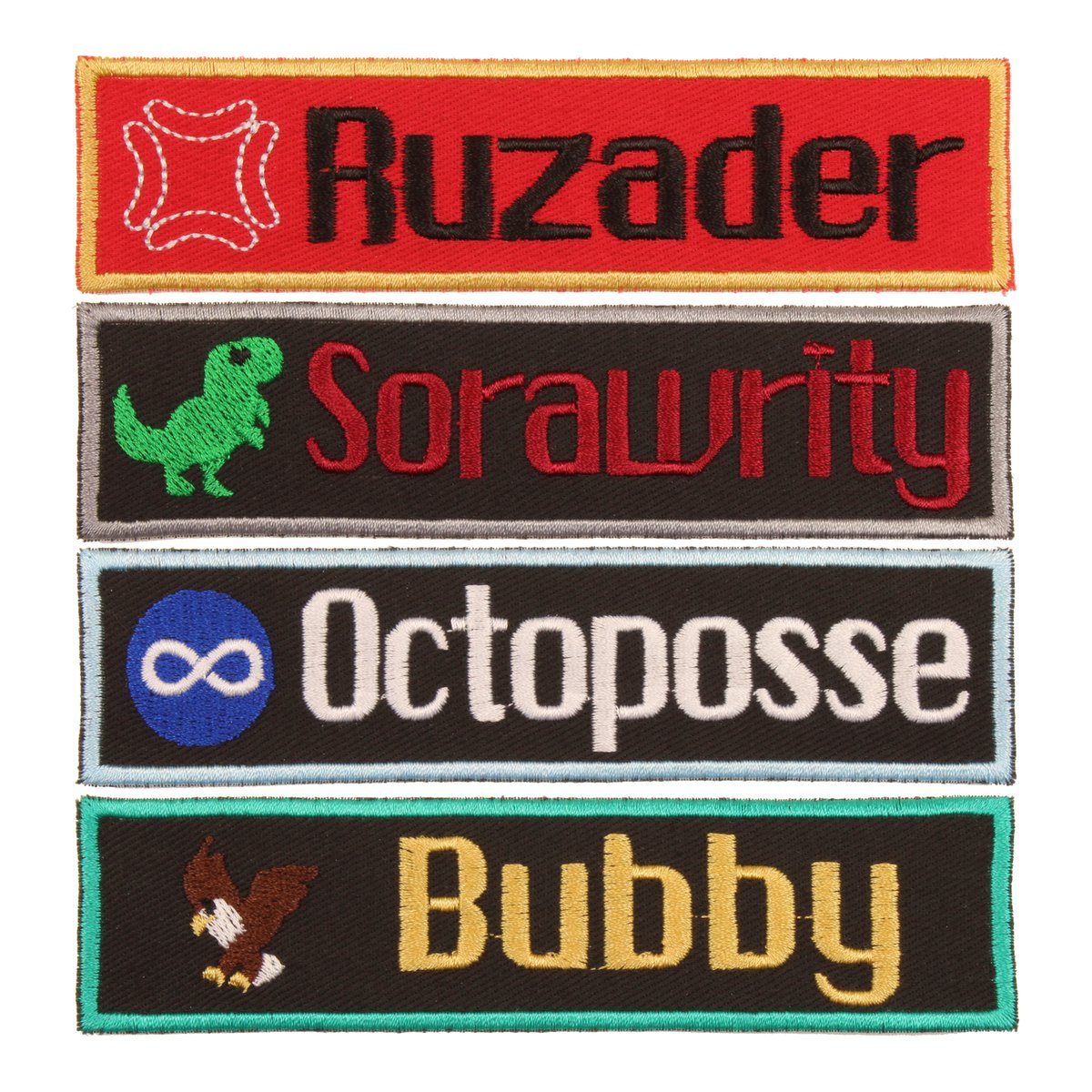 Finarael's tweet photo. Decided to make a few new patches today. The first of two sets is #holoARMIS oshi mark and fan name patches. L!nk to get em below and in my profile!
#CrimzonMuze #JurasickArt #OctaviART #GBArt https://t.co/JQ9i4Hhrff