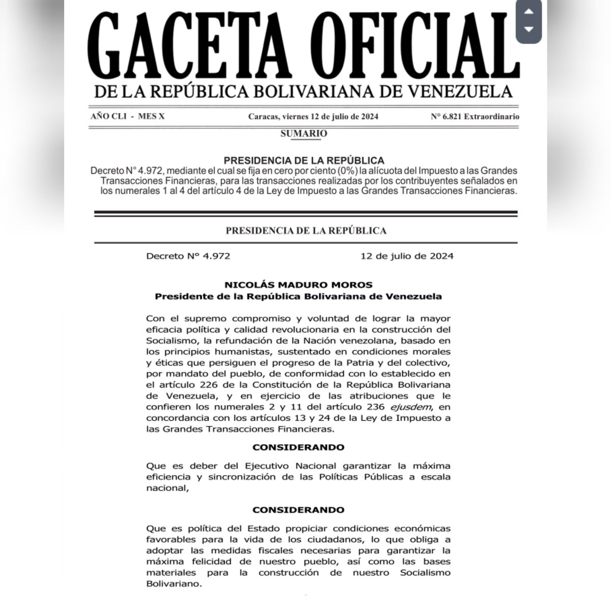 SoyCamiloLondon's tweet photo. Ejecutivo Nacional habría fijado mediante Decreto la alícuota del IGTF en 0% a operaciones de los SPE, en bolívares 

Con ello solo se mantiene el IGTF a las operaciones en divisas bajo supuestos de numeral 5 y 6 del artículo 4 de la Ley https://t.co/bYhNDyIKWO
