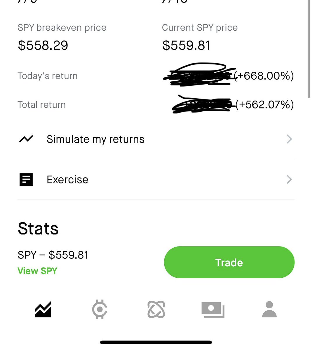 RupakRoyy's tweet photo. Great week with $SPY 🔥

7/10 : 558c 7/10 .29 (562%)
7/12 : 560c 7/12 .35  (462%) https://t.co/G9aDLLyX6M