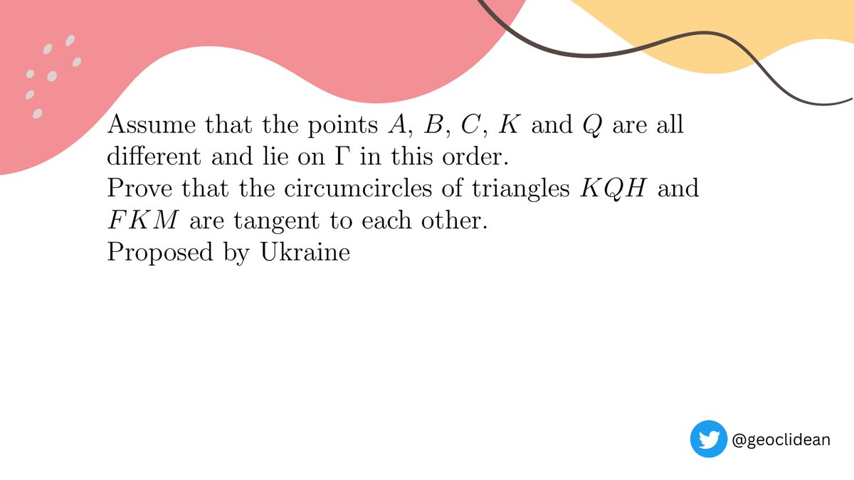 geoclidean's tweet photo. Problem3
#IMO2015 #Geometry #IMO #TangentCircles https://t.co/wGlIPuQw6q