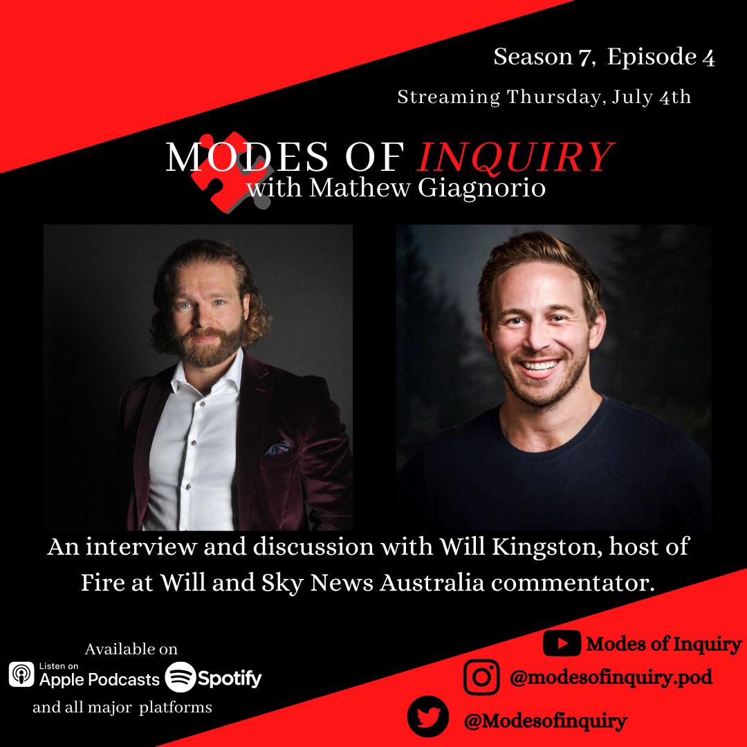 ModesofInquiry's tweet photo. The season 7 finale, with @WillKingston the state of the West, the crises it faces from internal threats that desire to ‘deconstruct’ and tear down the very institutions and values that created the West and freed countless numbers of individuals - and countries - internationally. https://t.co/IEy2BXyjJk
