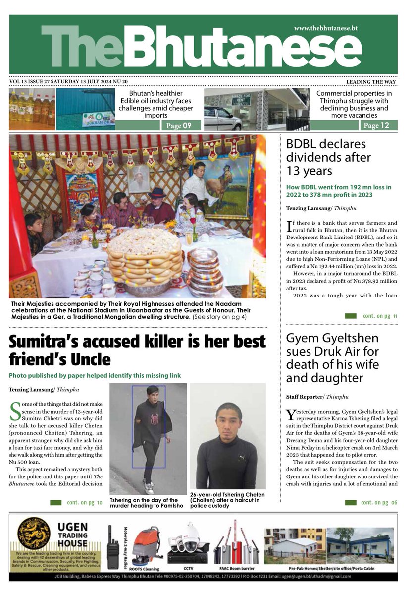 thebhutanese's tweet photo. 1/2

To subscribe

For a year’s subscription send 𝐍𝐮 𝟕𝟓𝟎 using any banking app to the BoB Account Number – 100915844 with Account name – The Bhutanese.

For 2 yrs subscription send 𝐍𝐮 𝟏,𝟓𝟎𝟎 https://t.co/LHn4NxKy27