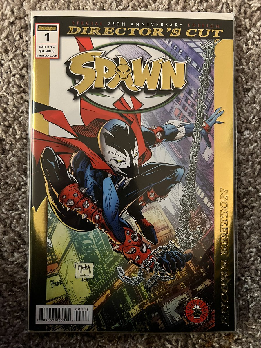 RAComicsLLC's tweet photo. Spawn 1 25th anniversary directorβs cut gold π₯π₯π₯ homage to Ultimate Spiderman 1 @Todd_McFarlane @mcfarlanetoys #spawn #dailyspawn #imagecomics #comicbooks #bestartinthebusiness https://t.co/DF2FLWxWZB