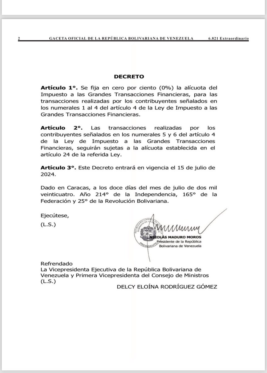 NegroPalacios's tweet photo. No hubo eliminación definitiva del Impuesto a las grandes transacciones financieras. (IGTF) El gobierno utiliza un mecanismo de dispensa indirecta, como es la “Tasa 0”, que debe ser consagrada por vía legal
El decreto puede reeditar la vigencia de la obligación del pago del IGTF https://t.co/aMHiGG36MG