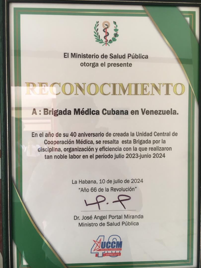 Muchas felicidades a todos los colaboradores que forman parte de La Misión Médica Cubana en Venezuela por los resultados de trabajo alcanzados  durante el período 2023_2024.Seguiremos con el compromiso de seguir brindando atención al pueblo venezolano. #CubaPorLaVida