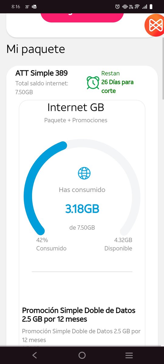 Vane_MdOca20's tweet photo. @ATTMx en qué momento 854 MB son el 42% de mi plan???
Su menú de atención a clientes apesta, necesito una respuesta ya https://t.co/FxxFwR94pE