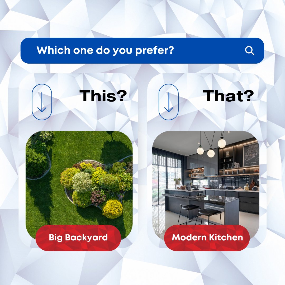 PlatinumTeamYeg's tweet image. Your Dream Home Preferences Poll!

We're curious – what’s more important to you in your dream home? 🏡

#DreamHome #HomePoll #BigBackyard #ModernKitchen #RealEstateEngagement #HouseHunting #HomeFeatures #InteractivePost #RealEstate