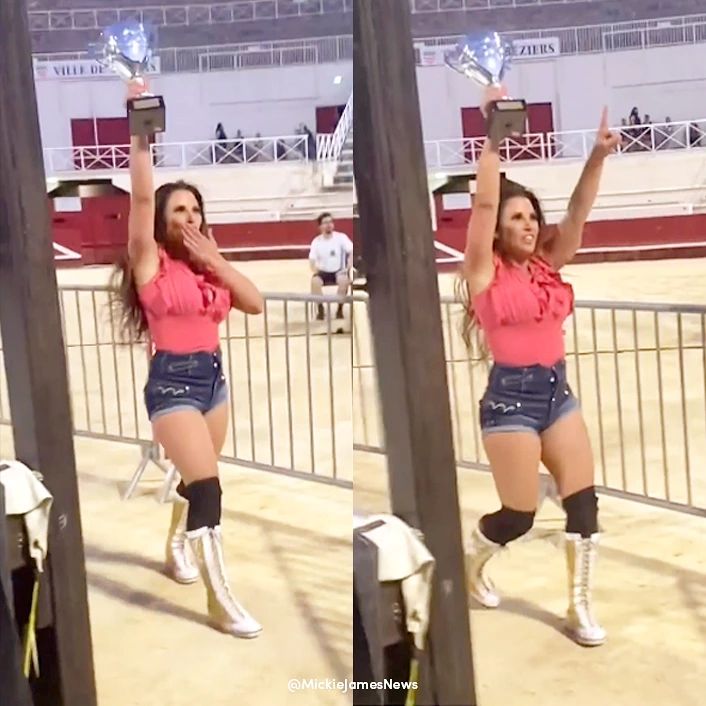 HxrdcoreRiders's tweet photo. BREAKING: @MickieJames defeats @SerenaDeeb in an unbelievable match at #ABCCatch Béziers, France 2024🔥🇫🇷
#mickiejames #hardcorecountry #wwe #smackdown https://t.co/YITECv5KTn