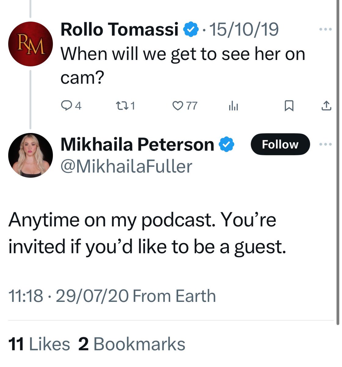 stingofcobra's tweet photo. Here, Rolo asks Tate if she would ever do webcam for Tate. She says yes, hopefully joking.

https://t.co/8QN1qucawI https://t.co/3RYBpyWCyV