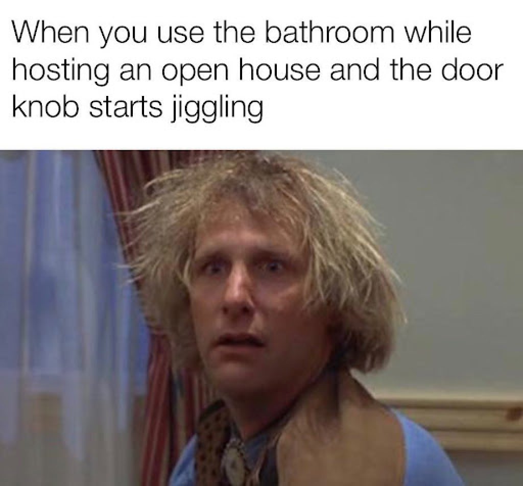 fivefortweeting's tweet photo. You use the bathroom and are fighting the demons on the toilet and you see the knob start jiggling a lot 🧡#TrendedBecause https://t.co/cwrwijHZhn