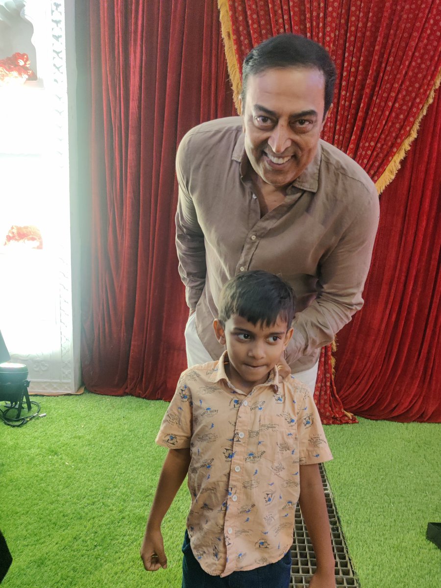 "Couldn't believe my eyes when my kid agreed for a pic with him after I said he's Hanuman ji's son! 😂 #ParentingWin #LittleBeliever"