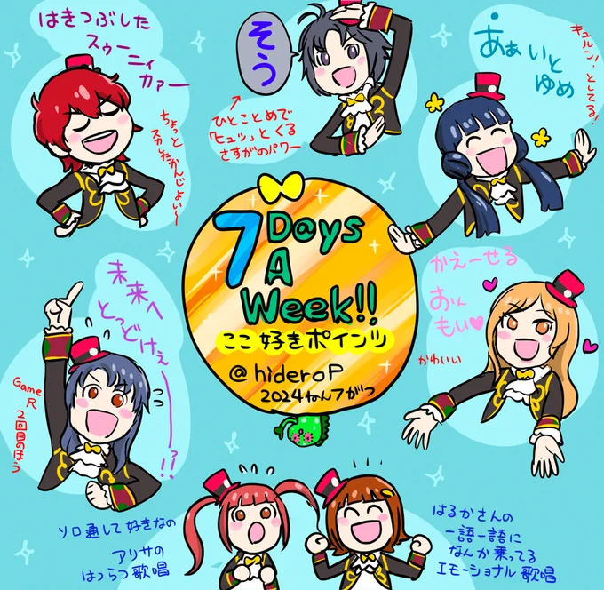 ミリシタ7周年イベント、お疲れした!!
ここで周年曲私のここ好きポインツを発表させていただきます 
