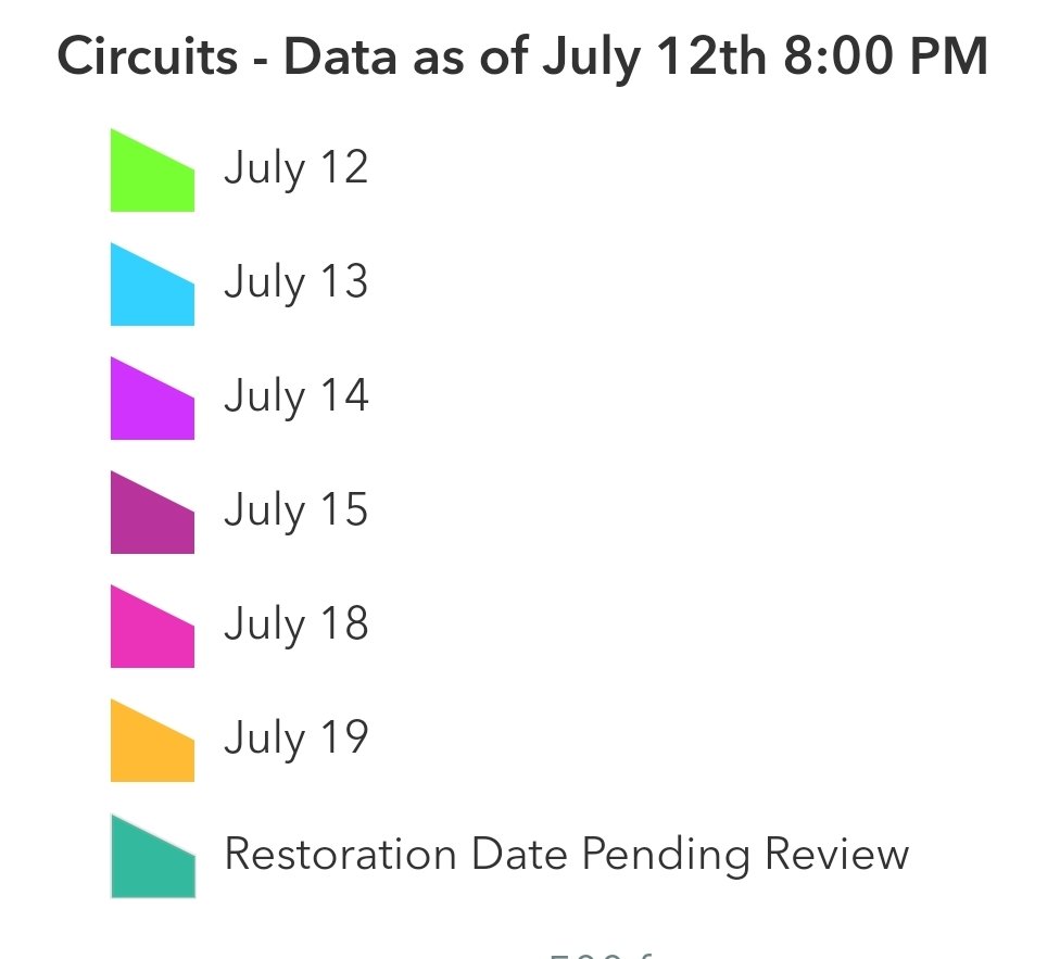 19rlw79's tweet photo. @CenterPoint That's not what the map is showing. Additionally, y'all think y'all are slick selecting two VERY SIMILAR colors that represent vastly different expectations. Please explain what the heck does "Restoration Date Pending Review" even mean? #SeeingIsBelieving https://t.co/l37IJoareX