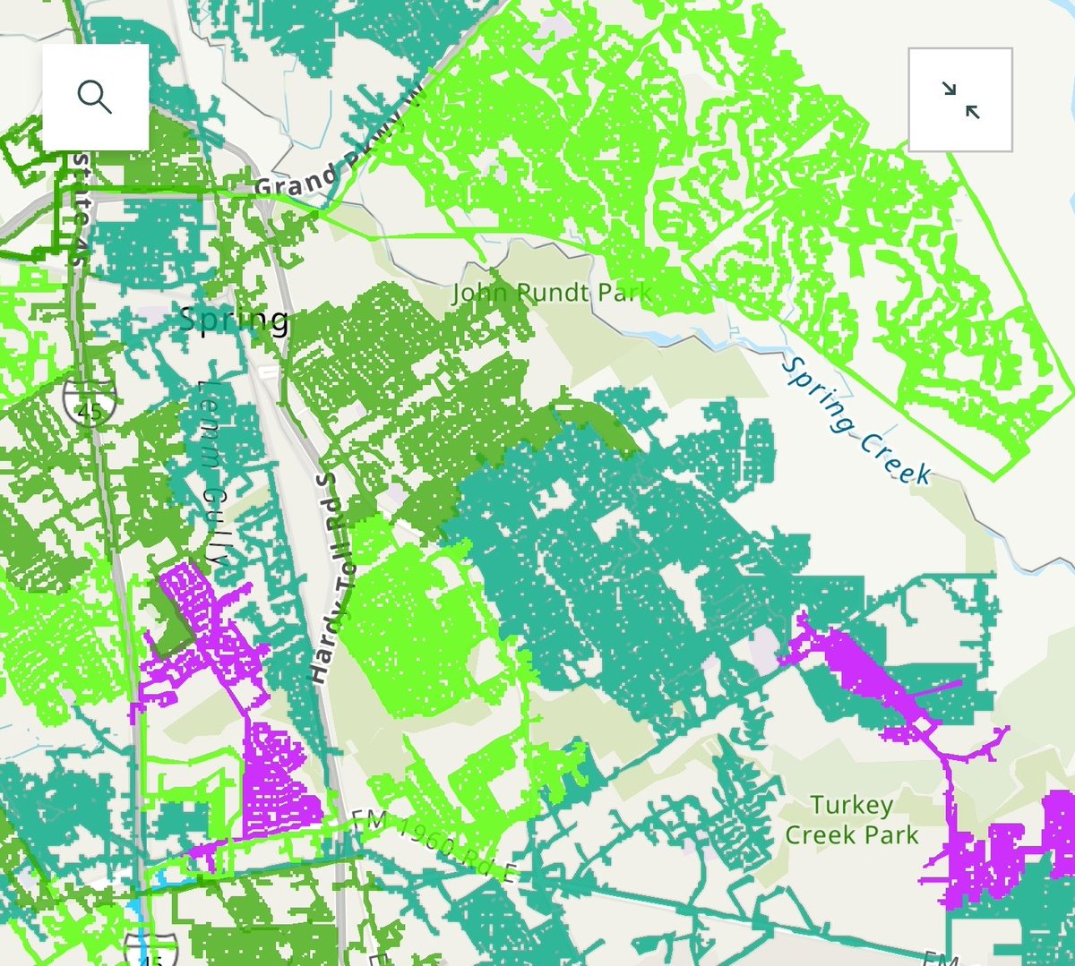 19rlw79's tweet photo. @CenterPoint That's not what the map is showing. Additionally, y'all think y'all are slick selecting two VERY SIMILAR colors that represent vastly different expectations. Please explain what the heck does "Restoration Date Pending Review" even mean? #SeeingIsBelieving https://t.co/l37IJoareX