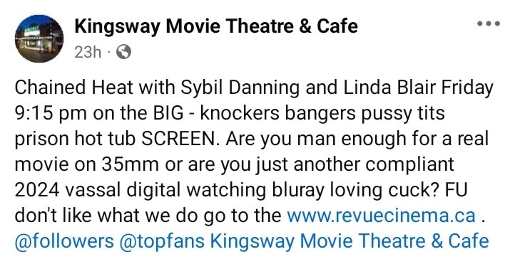 fake_estate_'s tweet photo. Kingsway simultaneously having a normal one while coming through with the most bizarre endorsement of the Revue yet. https://t.co/4210nx5kiy