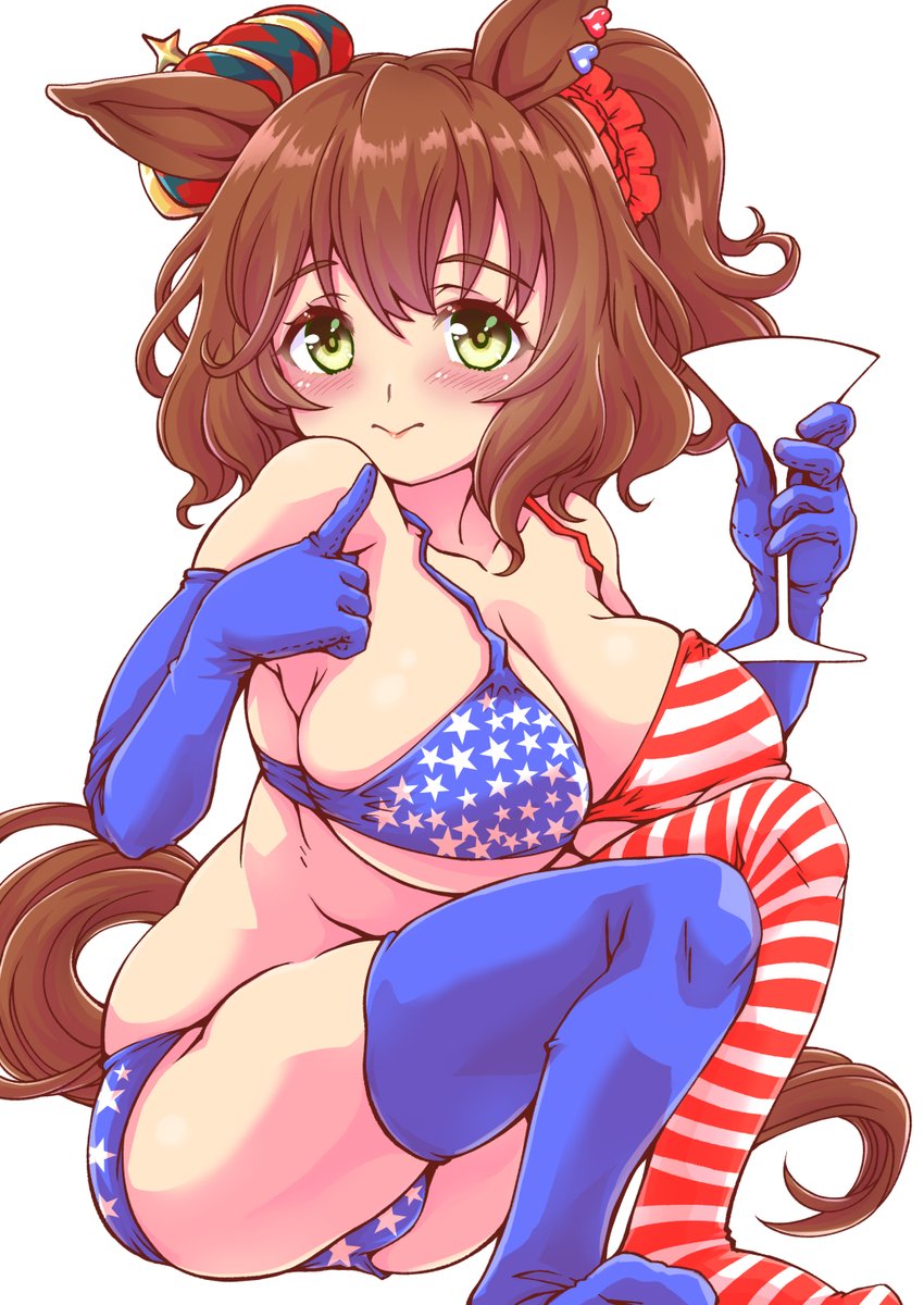 乗るしかないこのビックウェーブに!
アメリカンビキニがダート1000mで2歳日本新57秒2!レコード記録!
そして投稿した画像はskebのご依頼で描かせていただいた大人に成長したアメリカンビキニウマ娘 