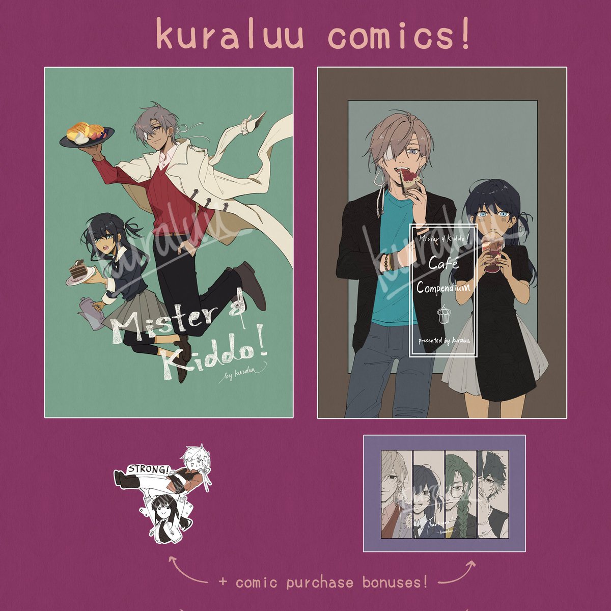 kura_luu's tweet photo. Finally posting my catalogue for @minicomi ! Will be boothing with @rhinobeetl at table B3 tomorrow :)) see u there!
#minicomi https://t.co/KLwBHNKcTb