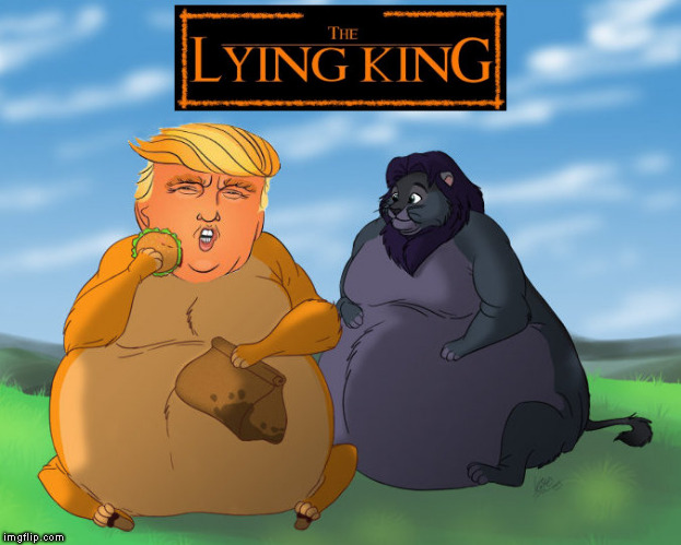SethFromThe716's tweet photo. Donald Trump #TrendedBecause he's The Lying King.
Also, because being cartoonish has helped him score some dates. https://t.co/Mmwoht4YsZ