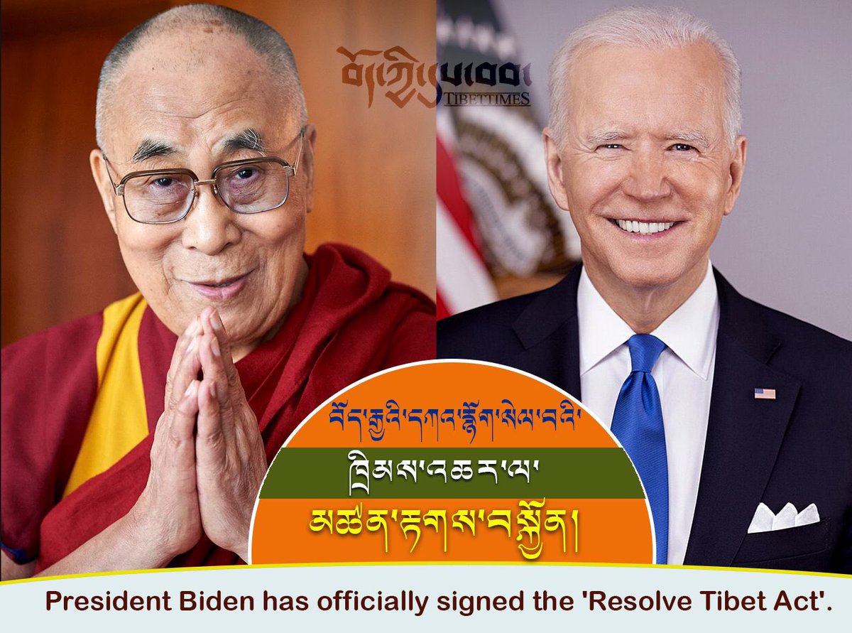 US President Joe Biden signs the Resolve Tibet Act into law.