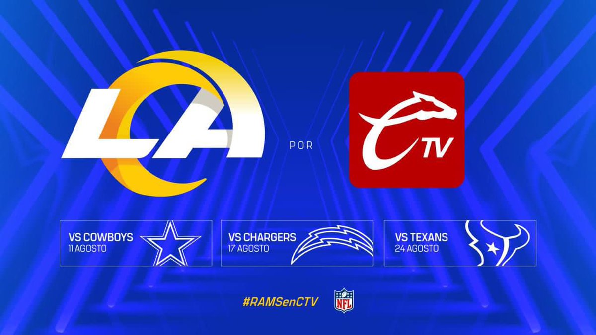 AranaRoa's tweet photo. En @somoscalientetv tendremos la pretemporada de #RamsHouse 

Arrancamos el 11 de agosto con la visita de Dallas a Los Angeles. 

#NFL #RamsenCTV #Rams https://t.co/wu7VEEwMxL