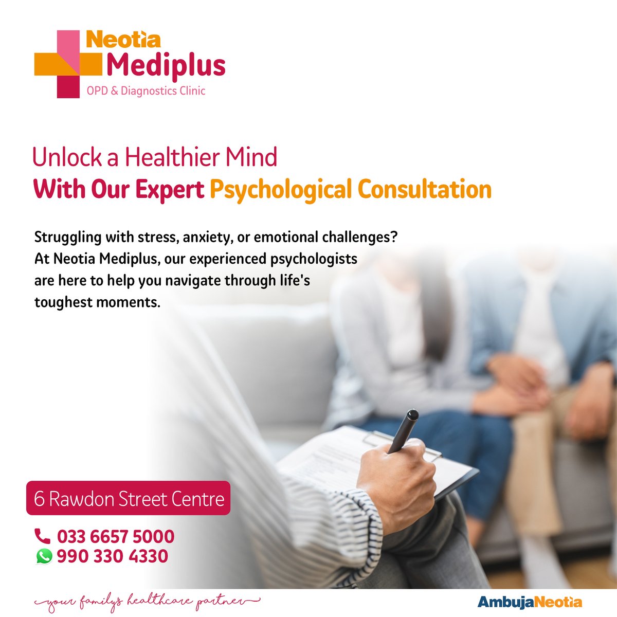 NeotiaMediplus's tweet photo. Feeling sad, anxious, or stressed? It's time to prioritise your mental well-being. At Neotia Mediplus, our expert psychologists can help. Seek professional help, maintain a healthy lifestyle and practice mindfulness. Book a consultation today! #MentalHealthMatters #NeotiaMediplus https://t.co/Y0NUPYt1pT