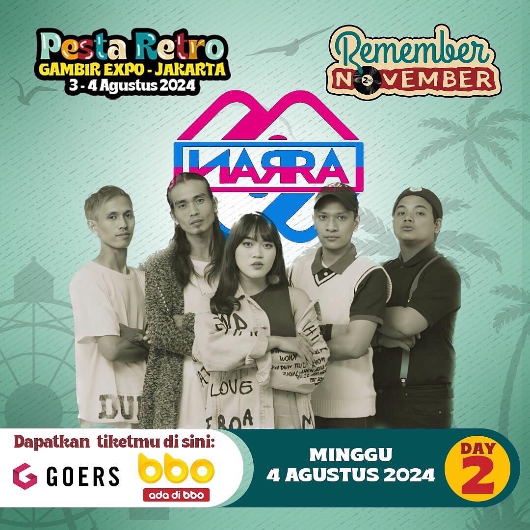 narraofficial_'s tweet photo. Hallo Narrative👋🏽

untuk kalian yang belum kebagian presale 1 jangan sedih, karna masih tersedia presale 2 🙌🏽

info selengkapnya hanya di @remembernovemberfest 

tiket bisa kalian beli di @bbo.co.id &amp; @goersapp 

#narra #narrative #pestaretro #remembernovember #gambirexpo https://t.co/blC1zuMl3T