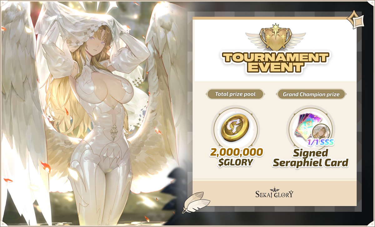 SekaiGlory's tweet image. A tournament emerges for Seraphiel's grace, to take her hand you must defeat all the foes who stand in your way.

📅 Event Duration:
July 17 - 20 -&amp;gt; Pre-Tournament Qualifying Rounds
July 21 -&amp;gt; Official Tournament

Additional information and sign up form can be found in our…