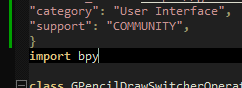 This might be the most horrible programming experience I've ever had in my whole life. Naming a piece of metadata "Community" instead of "COMMUNITY" is single handedly enough to cripple entire addons. 

I want to execute whoever wrote the addon parser for blender and myself.