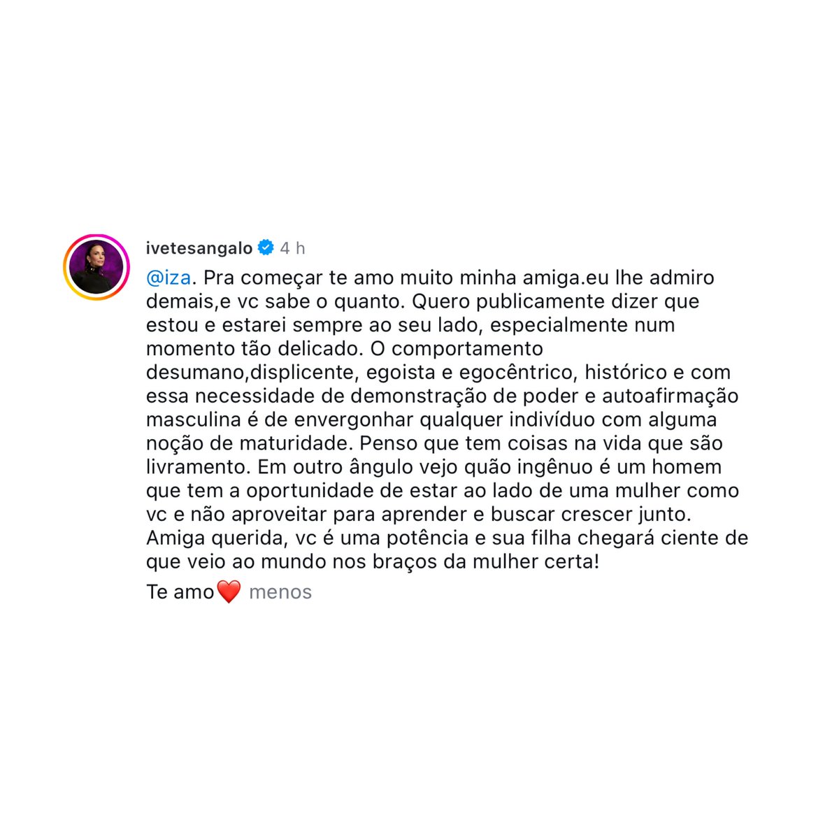 IveteSBrasil's tweet photo. Ivete Sangalo posta mensagem de apoio para IZA após a cantora expor que foi traída:

“Penso que tem coisas na vida que são livramentos (…) Amiga querida, você é uma potência e a sua filha chegará ciente que veio ao mundo nos braços da mulher certa.” https://t.co/yILokBHxtm