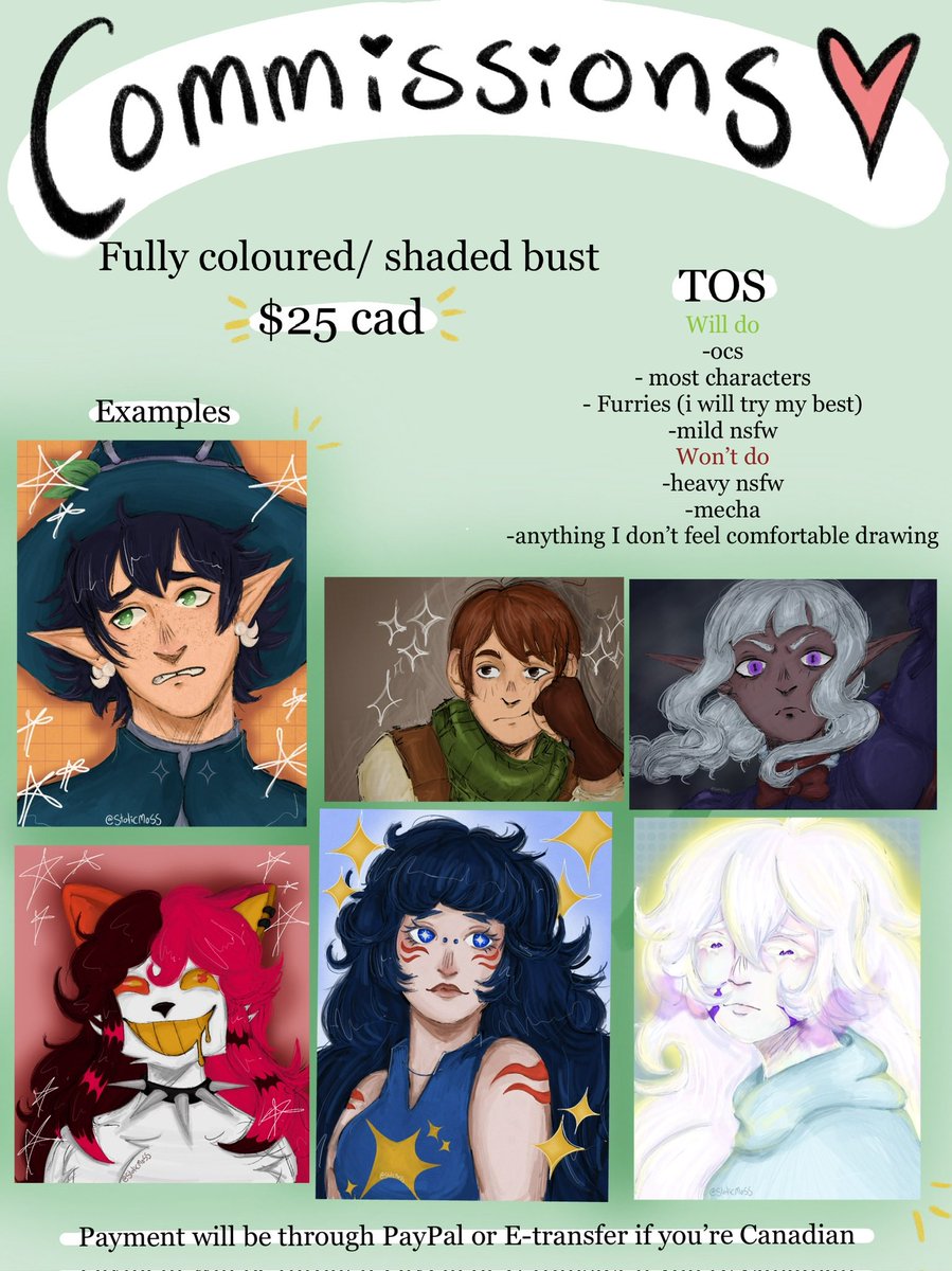 staticmoss's tweet image. Feel free to Dm me with any inquiries!! 
Turnaround time will be around 1-2 weeks :D 
#Commission #commissionsopen #canadianartist