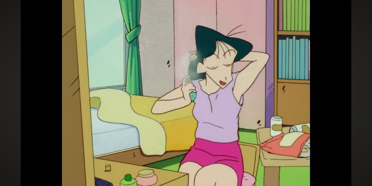 この時代の作画すごく好き まつざか先生がめっちゃ美人だし #クレヨン