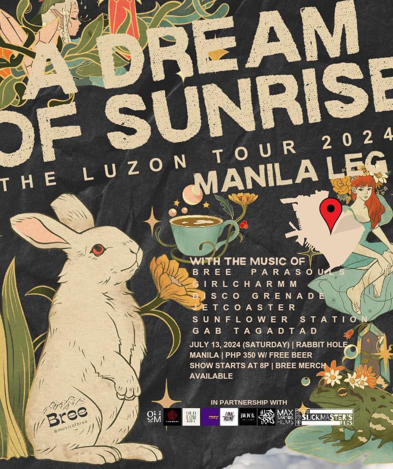 See you guys tonight!!

We’re playing for the Manila leg of Bree’s A Dream Of Sunrise tour! ✨

We’re joining an awesome line up of artists at the Rabbit Hole in Manila 🤘🏼