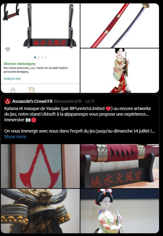 MadamSavvy's tweet photo. I'm dying right now. @Ubisoft bought random stuff off amazon for their "official display"?????????

The bar was low for effort, but this is incredible. How low will a AAA company sink? 

This is what happens when you fire people who know what they're doing and replace them with those who don't.