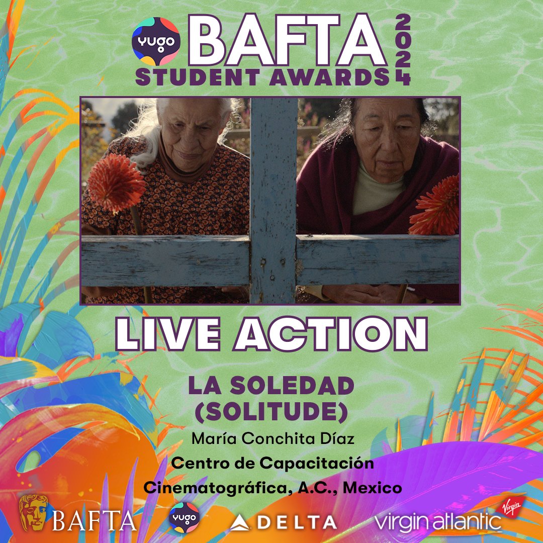 BAFTAUS's tweet photo. The winner of the 2024 Yugo BAFTA Student Film Award for Live Action is “La Soledad," created by María Conchita Díaz from Centro de Capacitación Cinematográfica, A.C. in Mexico. https://t.co/7oo0Xc1iUW