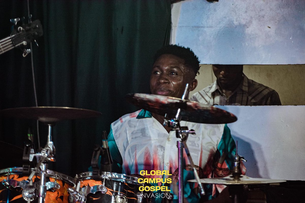 Success_FG's tweet photo. Liberation (Evangelistic)Team star drummer "GOODLUCK" played skilfully at GLOBAL CAMPUS GOSPEL INVASION
#GlobalCampusInvasion
#FirefulandImpactful
#JLB https://t.co/C5ki9XoZ6E
