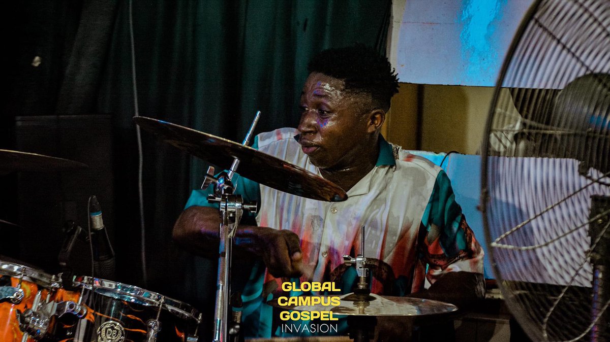 Success_FG's tweet photo. Liberation (Evangelistic)Team star drummer "GOODLUCK" played skilfully at GLOBAL CAMPUS GOSPEL INVASION
#GlobalCampusInvasion
#FirefulandImpactful
#JLB https://t.co/C5ki9XoZ6E