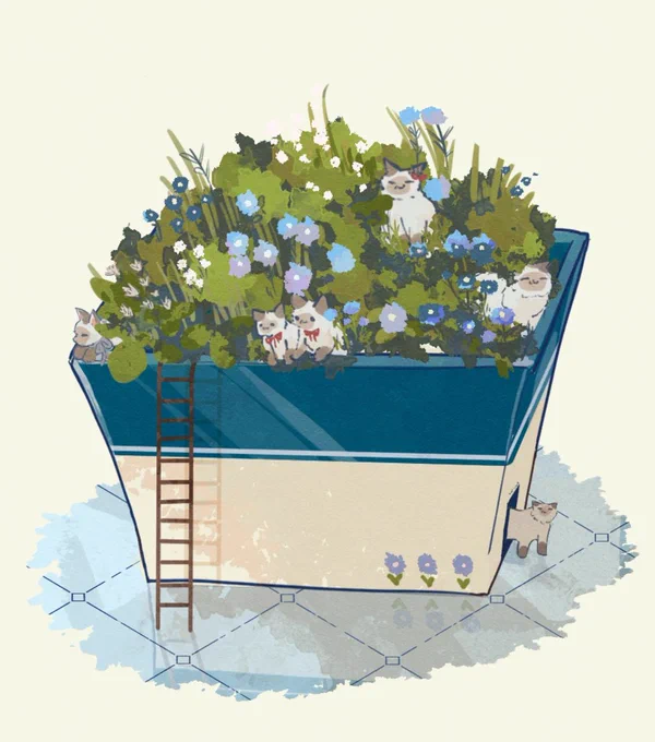 ねこの住む花壇 